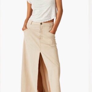 We The Free Corduroy Maxi Skirt with Front Slit